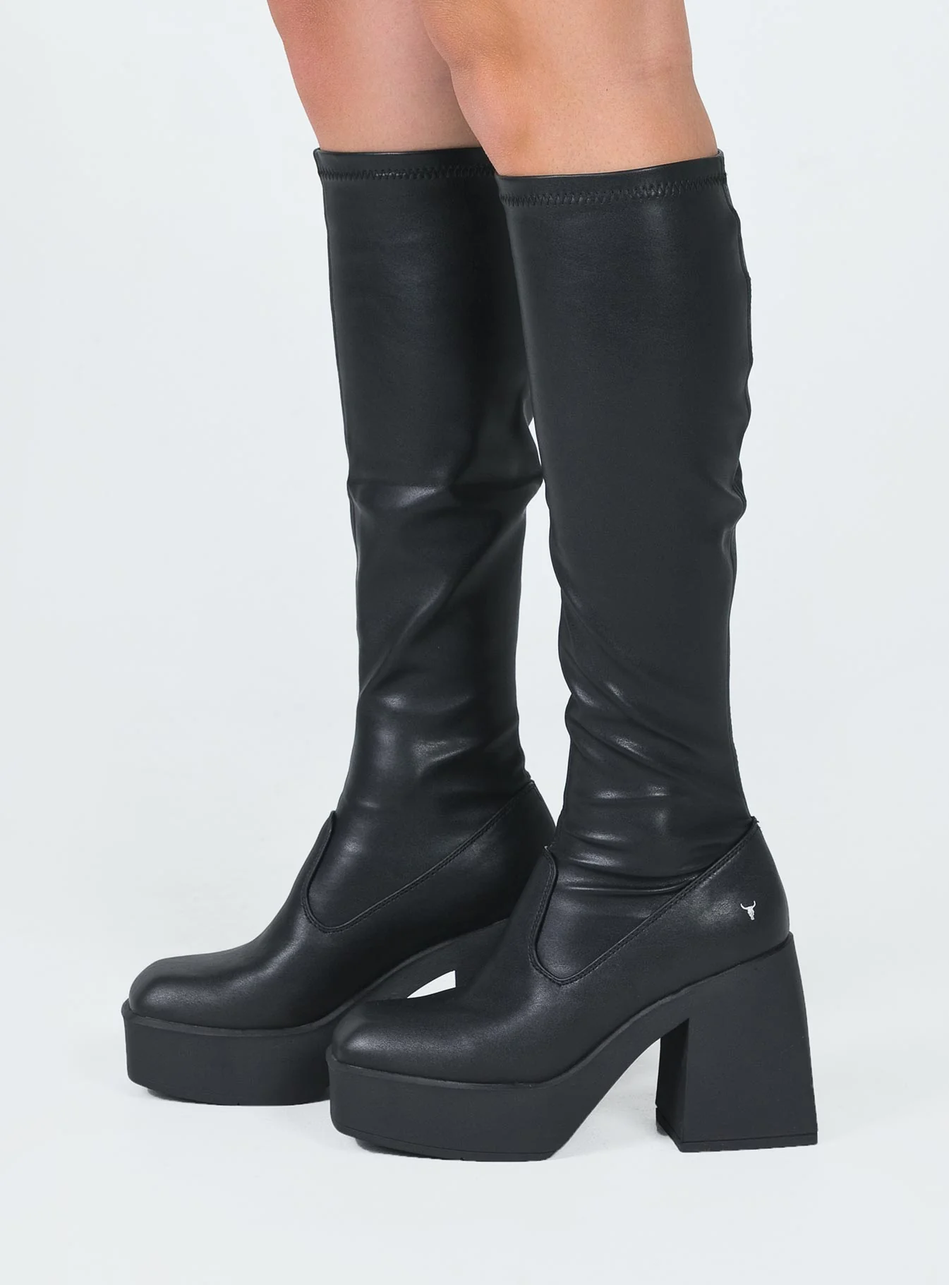 Windsor Smith BadGirls Black Stretch Sock Boots - Image 3