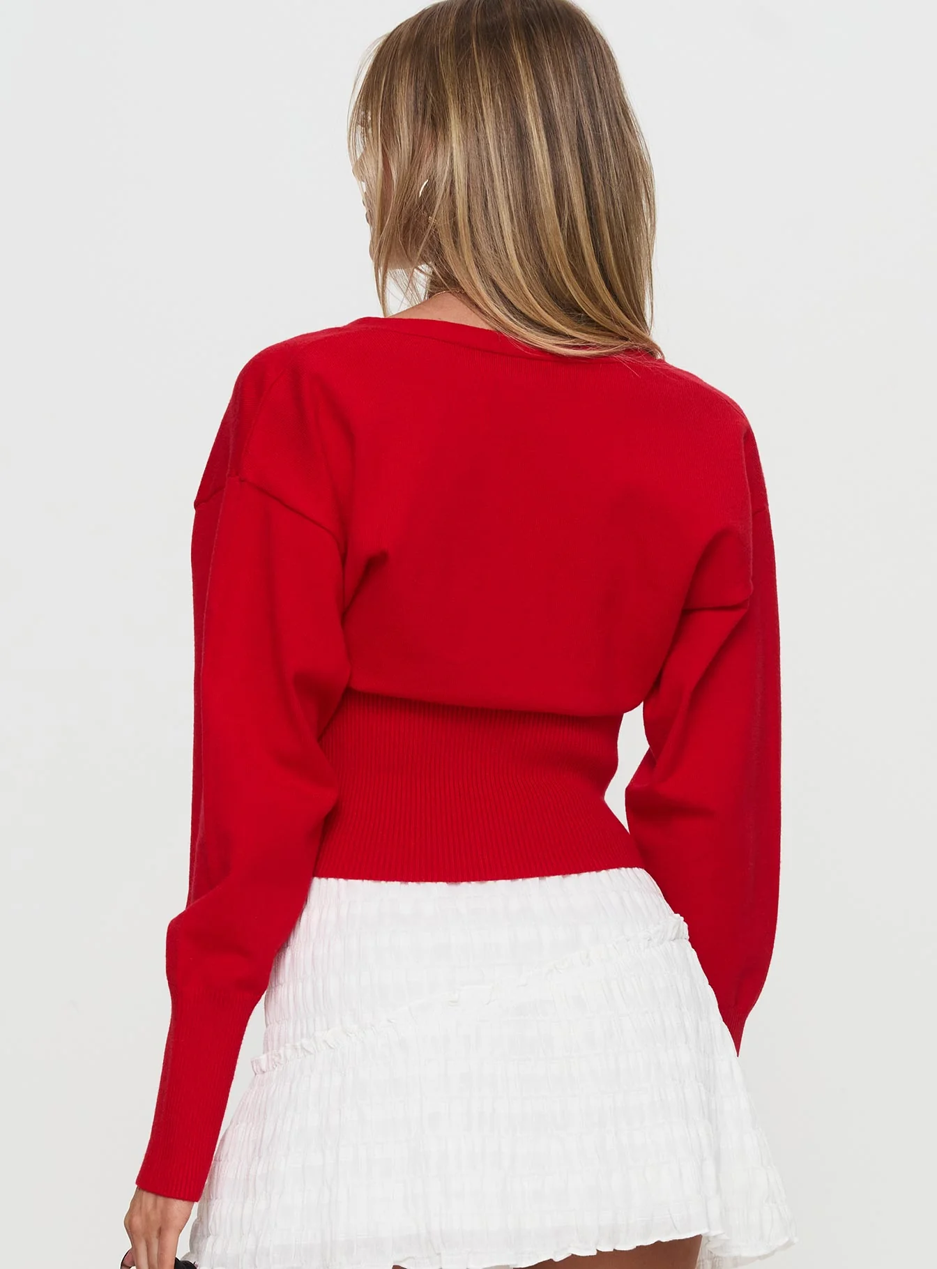 Wistfully Knit Cardigan Red - Image 5