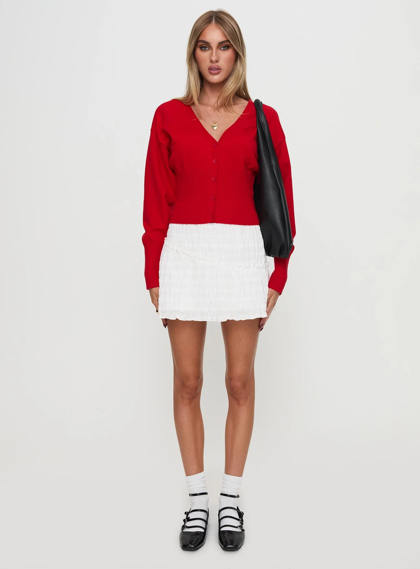 Wistfully Knit Cardigan Red - Image 7