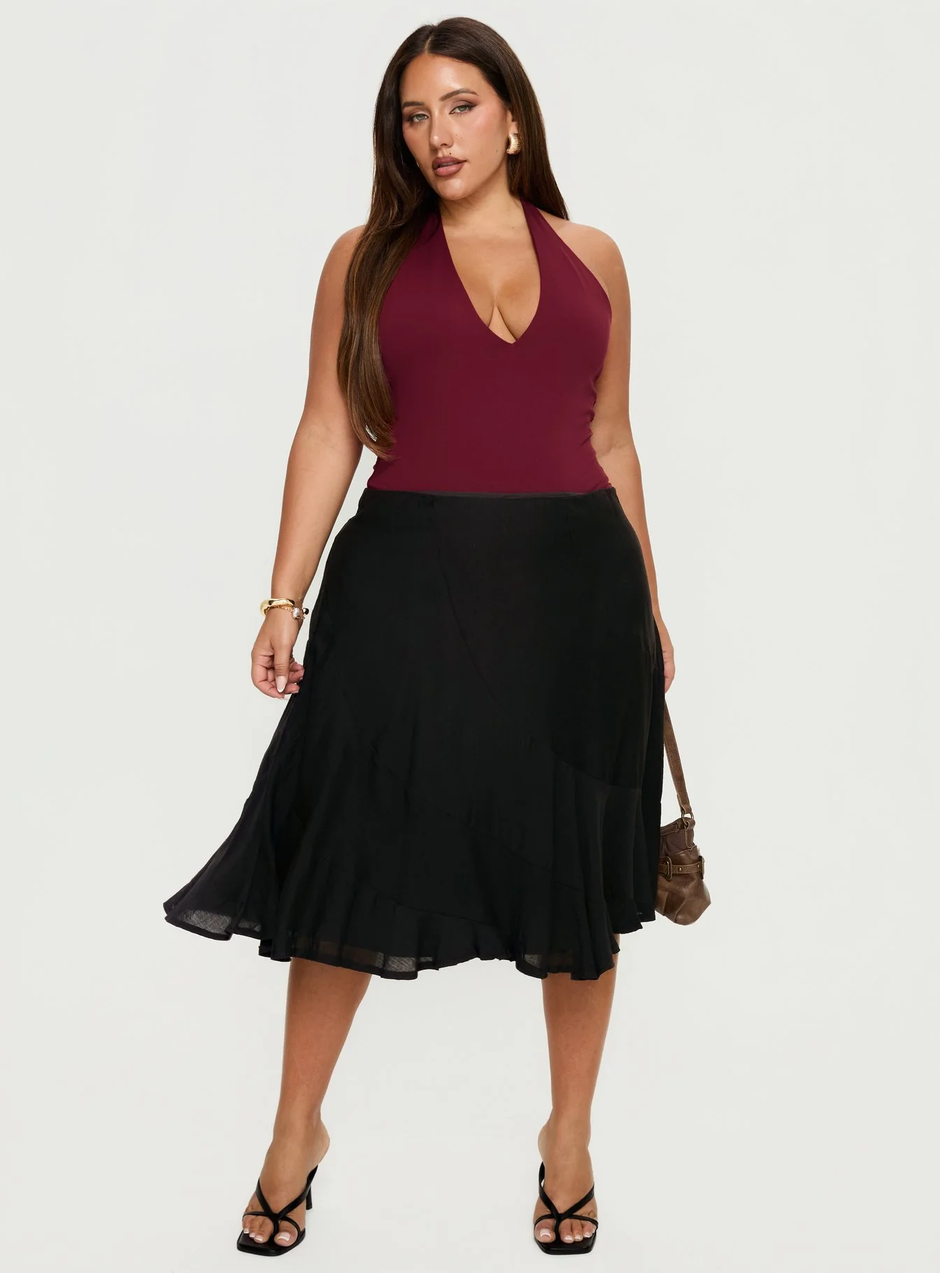 With Kindness Midi Skirt Black Curve - Image 2