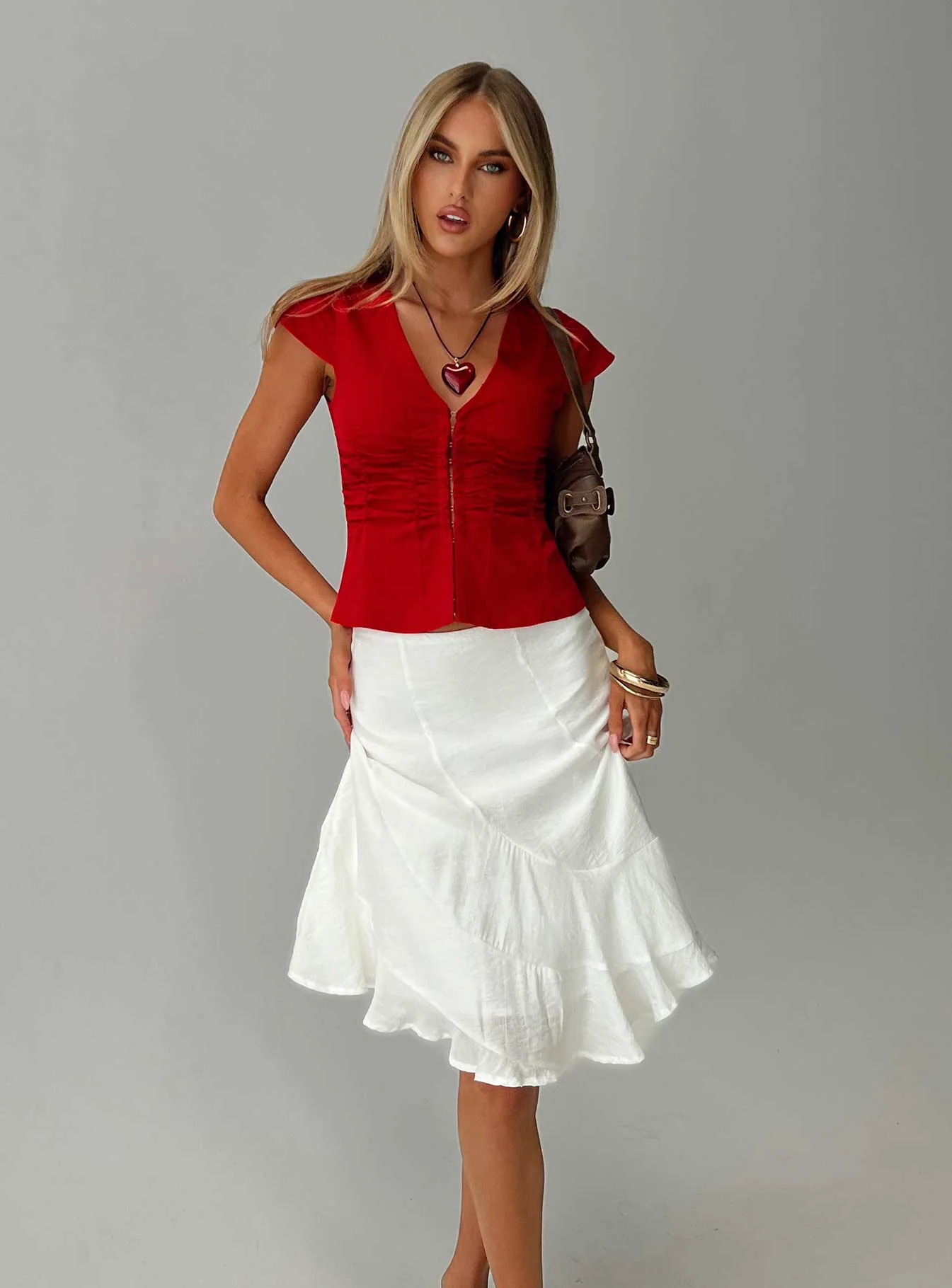 With Kindness Midi Skirt White - Image 8