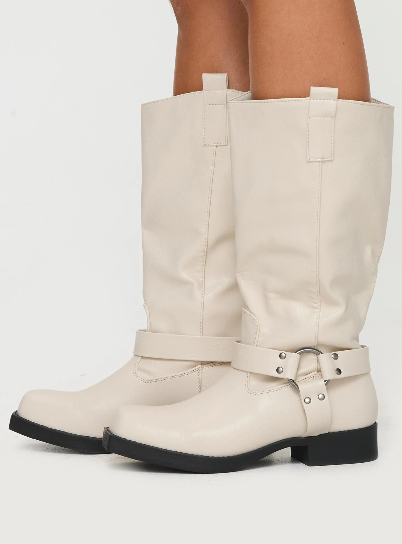 Wrecked Western Boots Cream - Image 3
