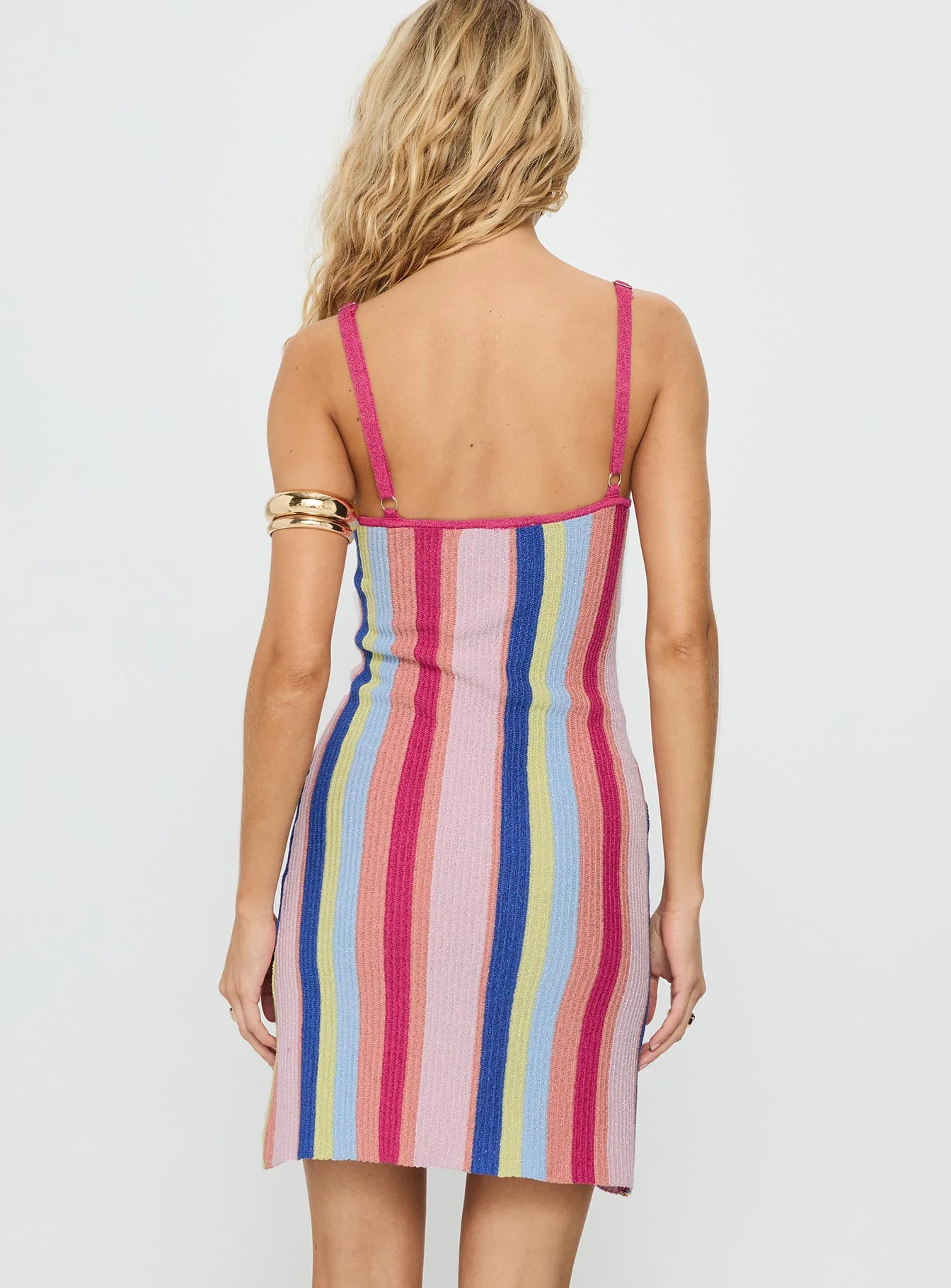 Yazmine Knit Mini Dress Multi Stripe - Image 5