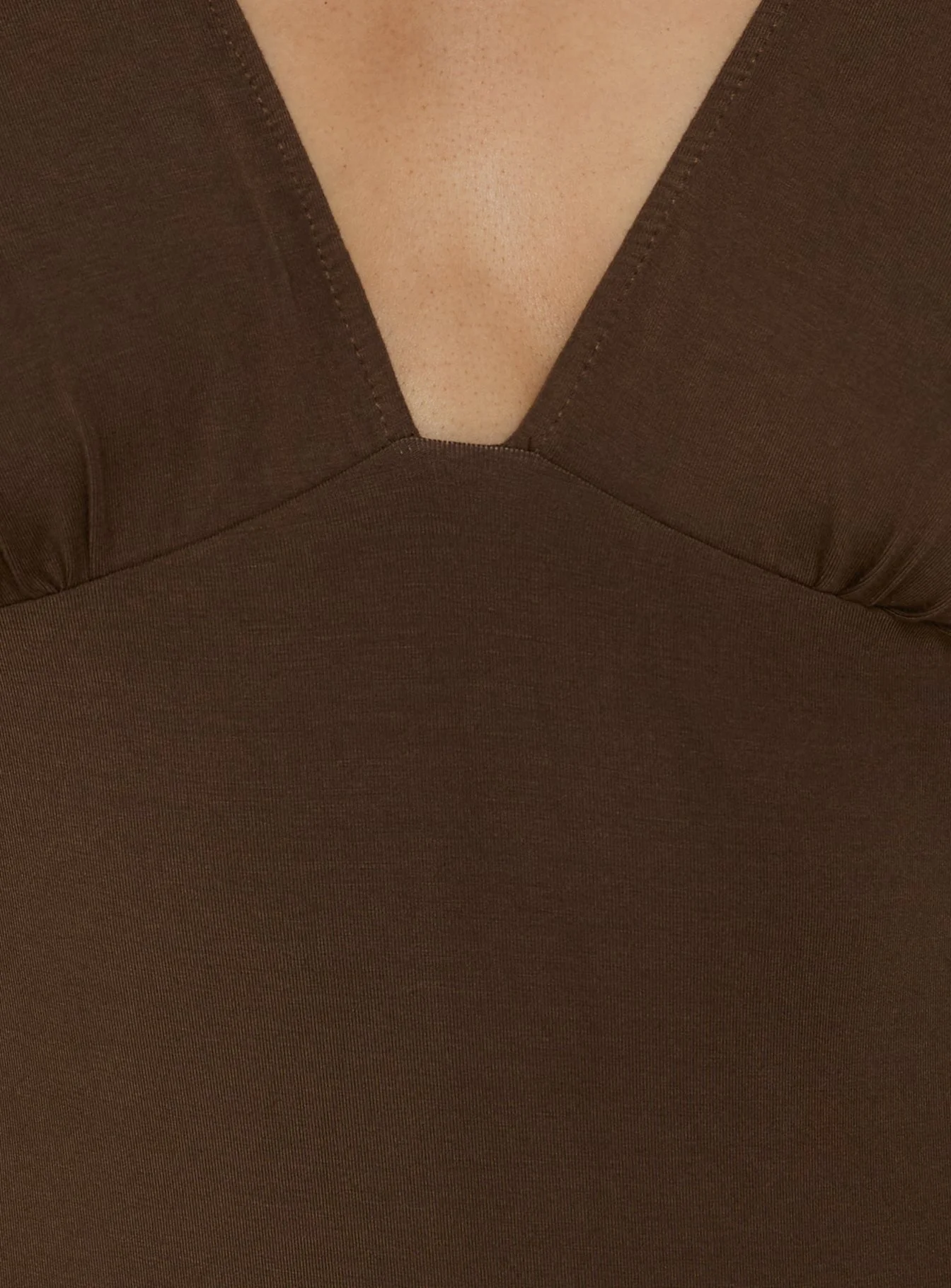 Yevenna Batwing Plunge Bodysuit Chocolate - Image 5