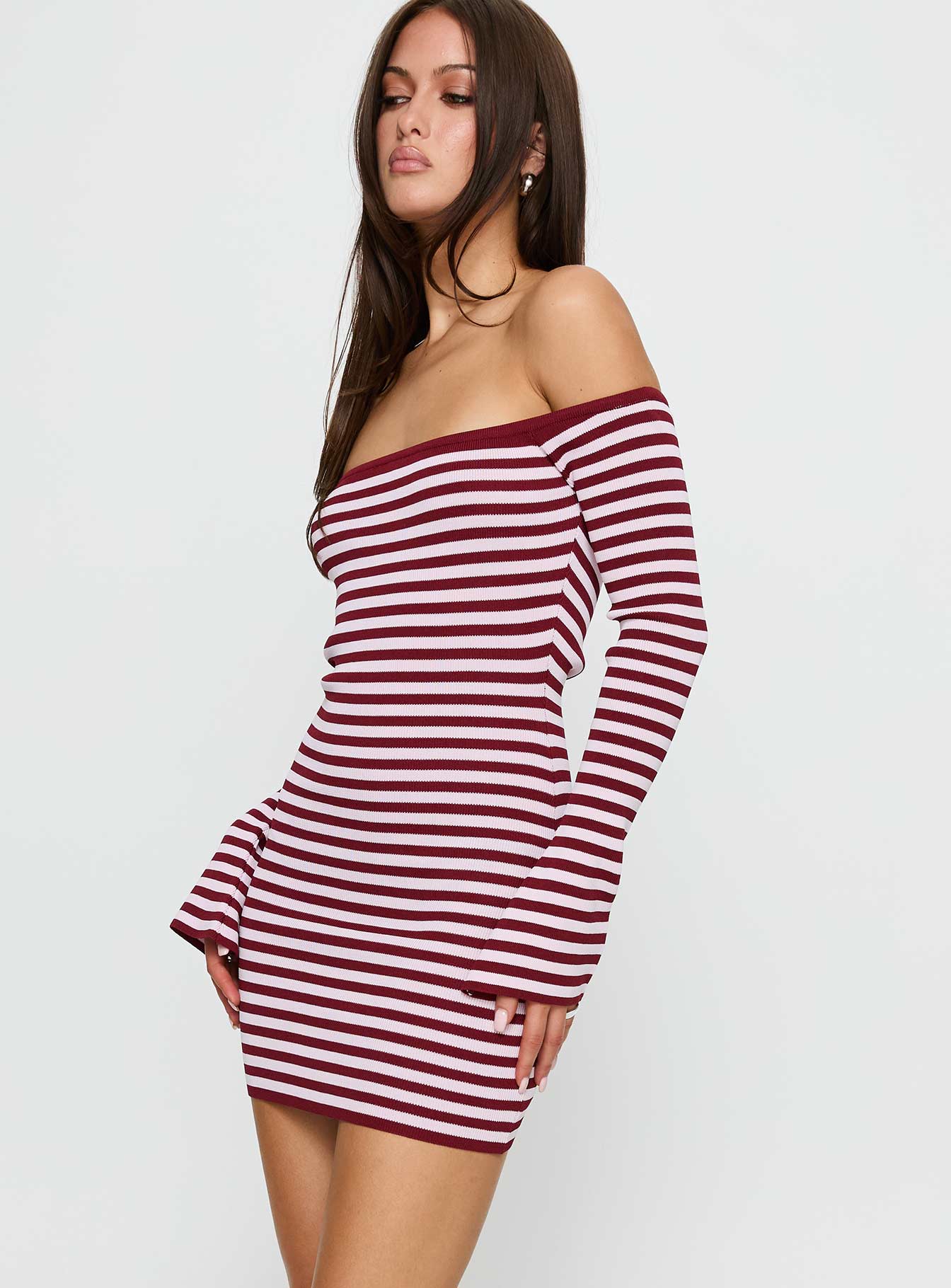 You Wish Long Sleeve Knit Mini Dress Multi - Image 4