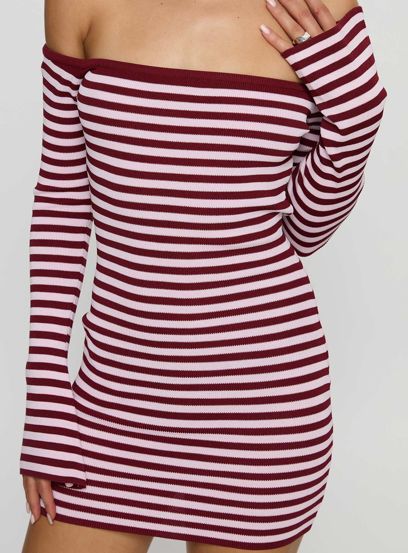 You Wish Long Sleeve Knit Mini Dress Multi - Image 6