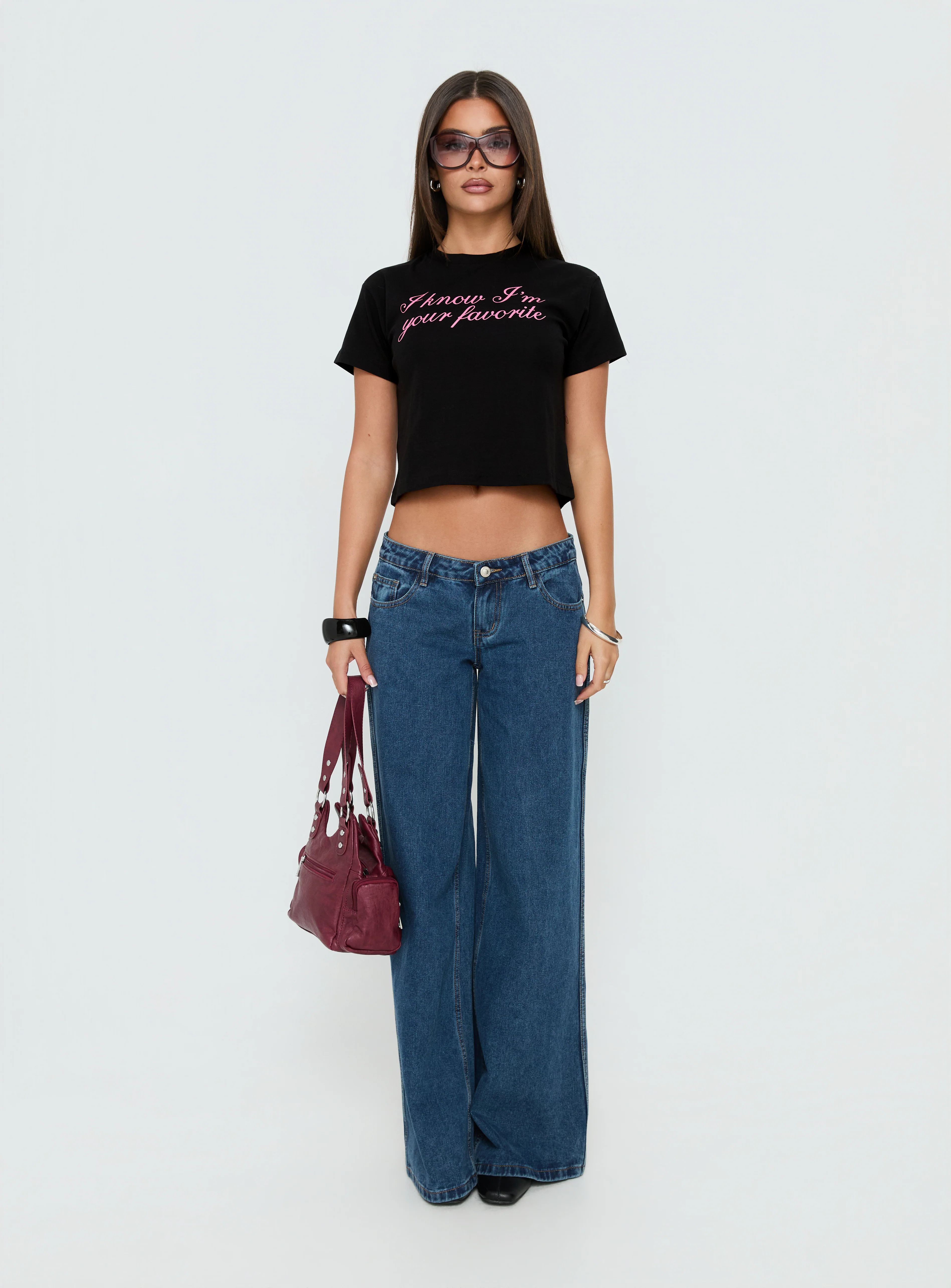Your Favorite Graphic Baby Tee Washed Black - Image 7
