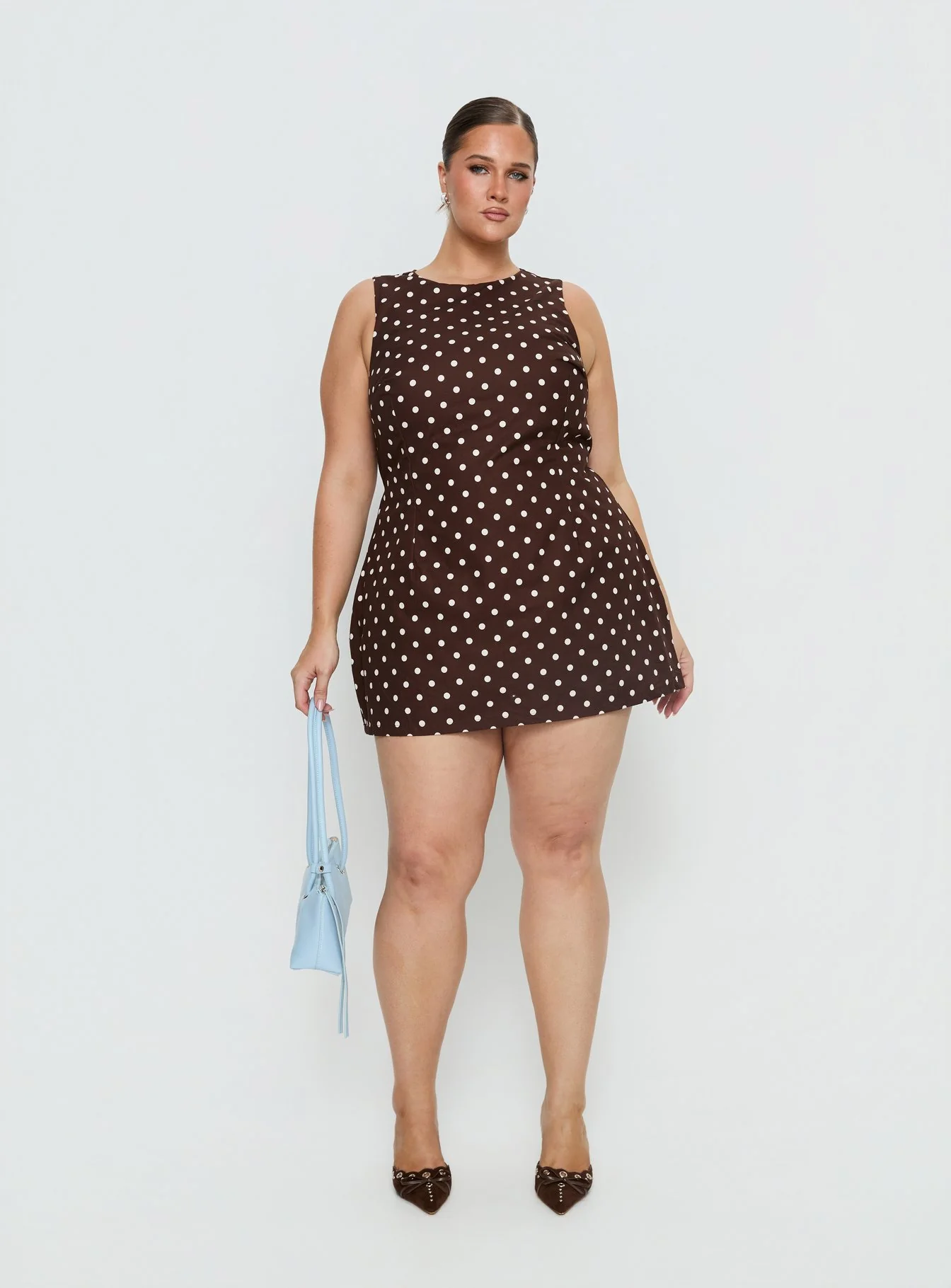 Yumiko Romper Brown Polka Curve - Image 3