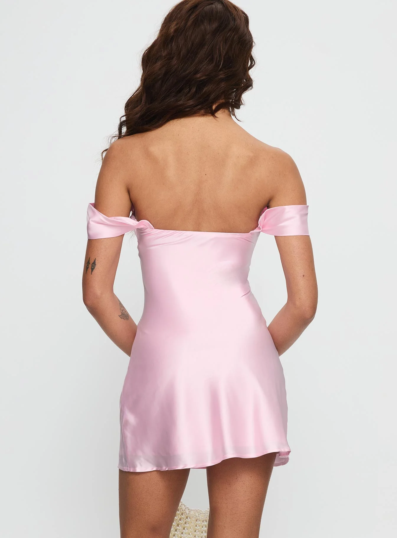 Zabbarra Off The Shoulder Mini Dress Light Pink - Image 4