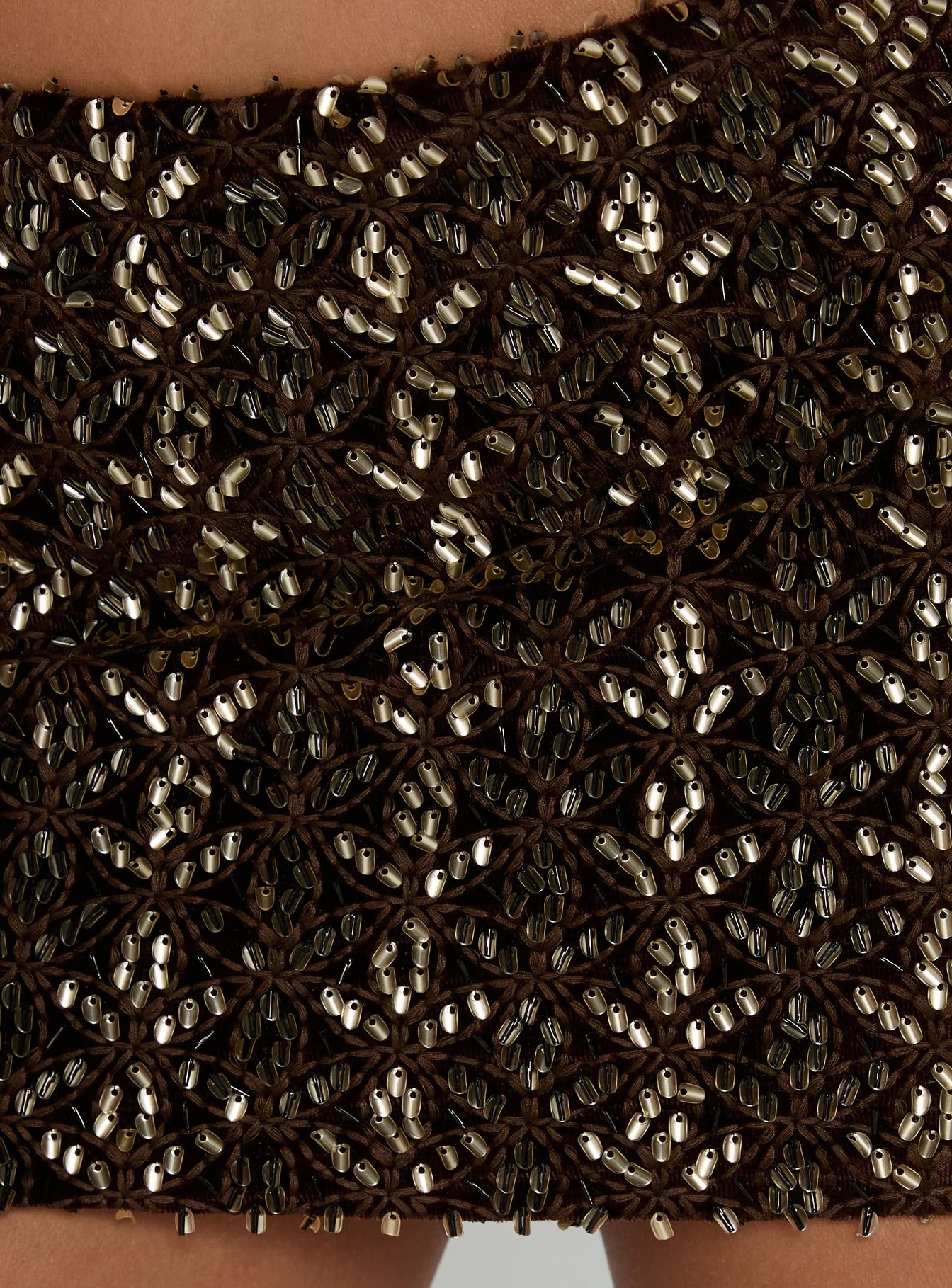 Zaraya Sequin Mini Skirt Brown - Image 6