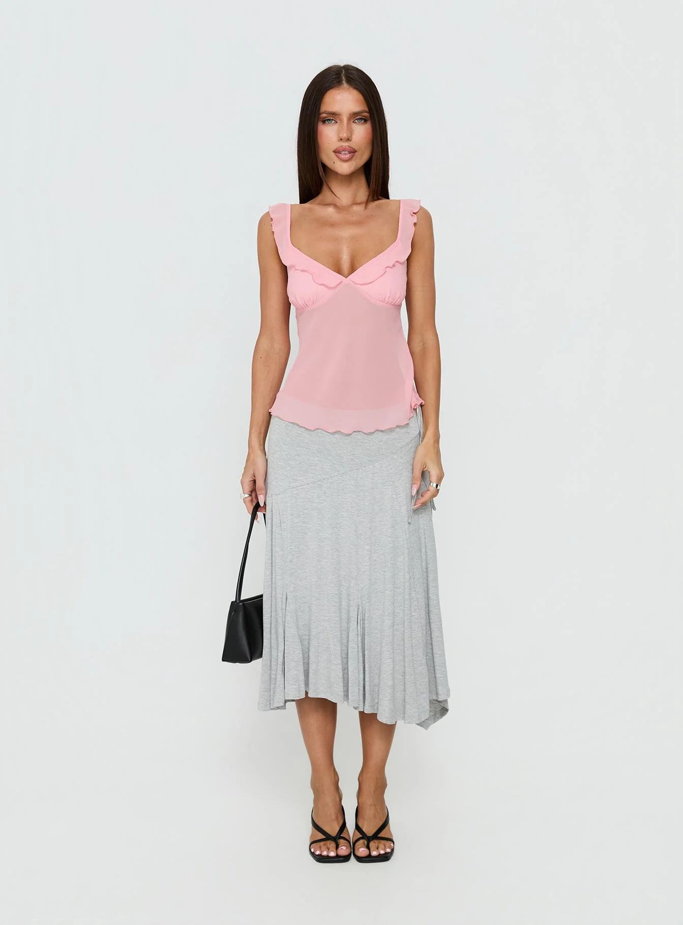 Zayliah Frill Detail Top Pink - Image 7
