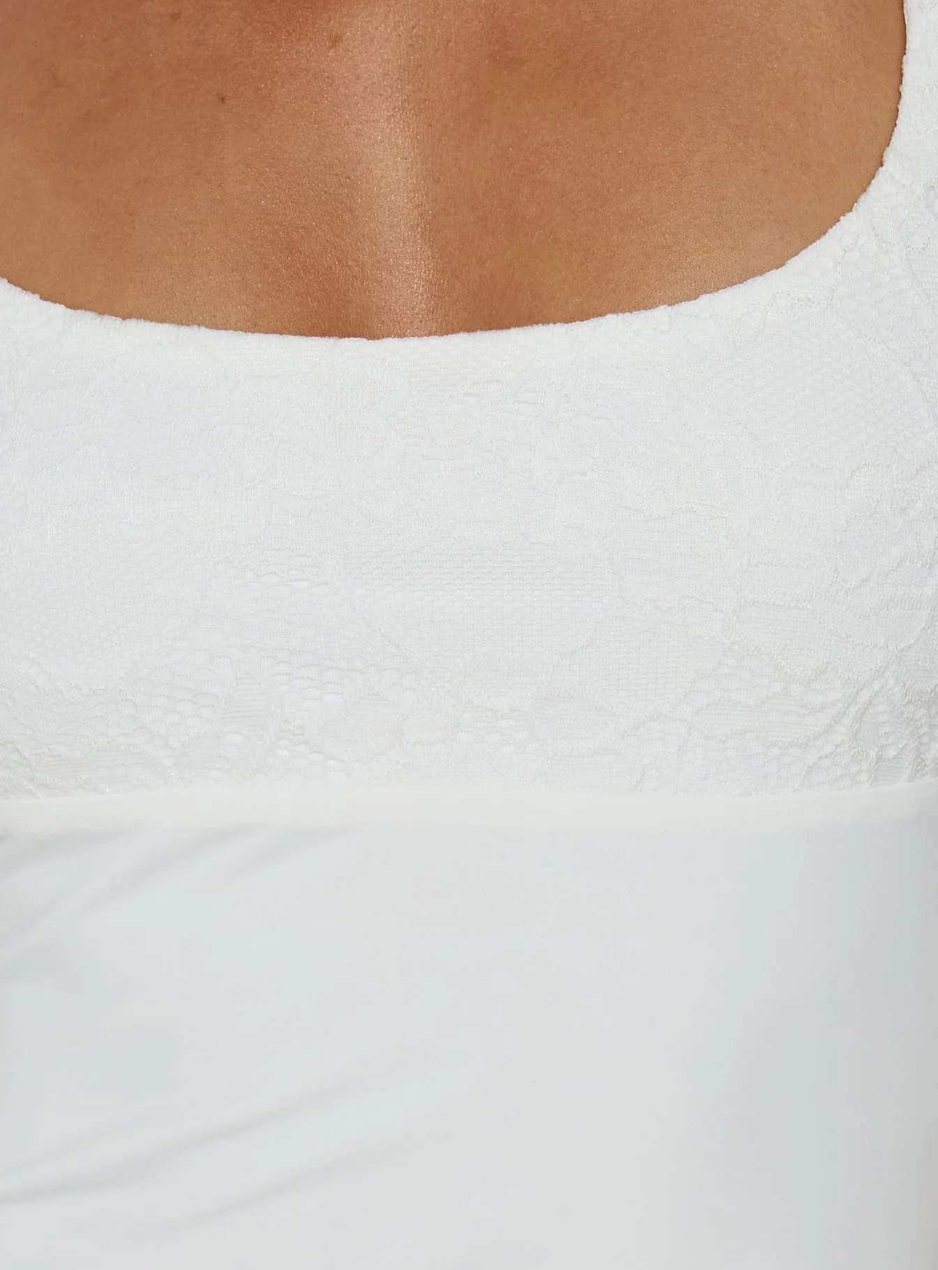 Zenaide Lace Detail Halter Tank Top White - Image 6