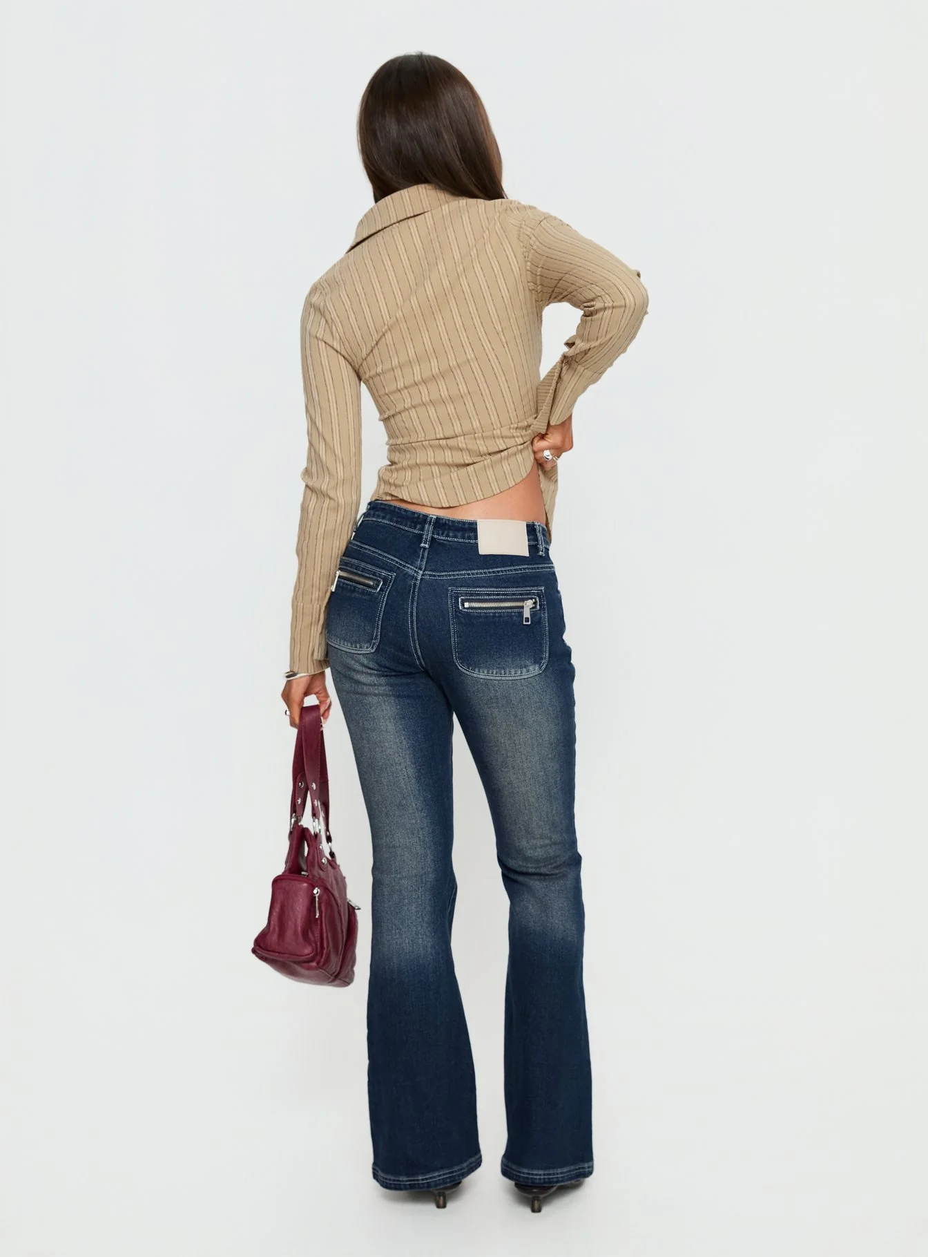 Zilvia Bootleg Mid Rise Jeans Raw Denim - Image 5